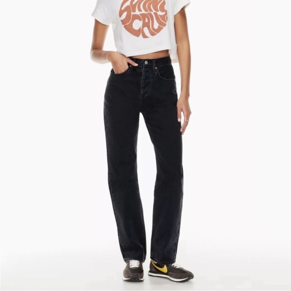 NWT Ariztia Denim Forum The Joni High Rise Loose Black Eyeliner Size 27